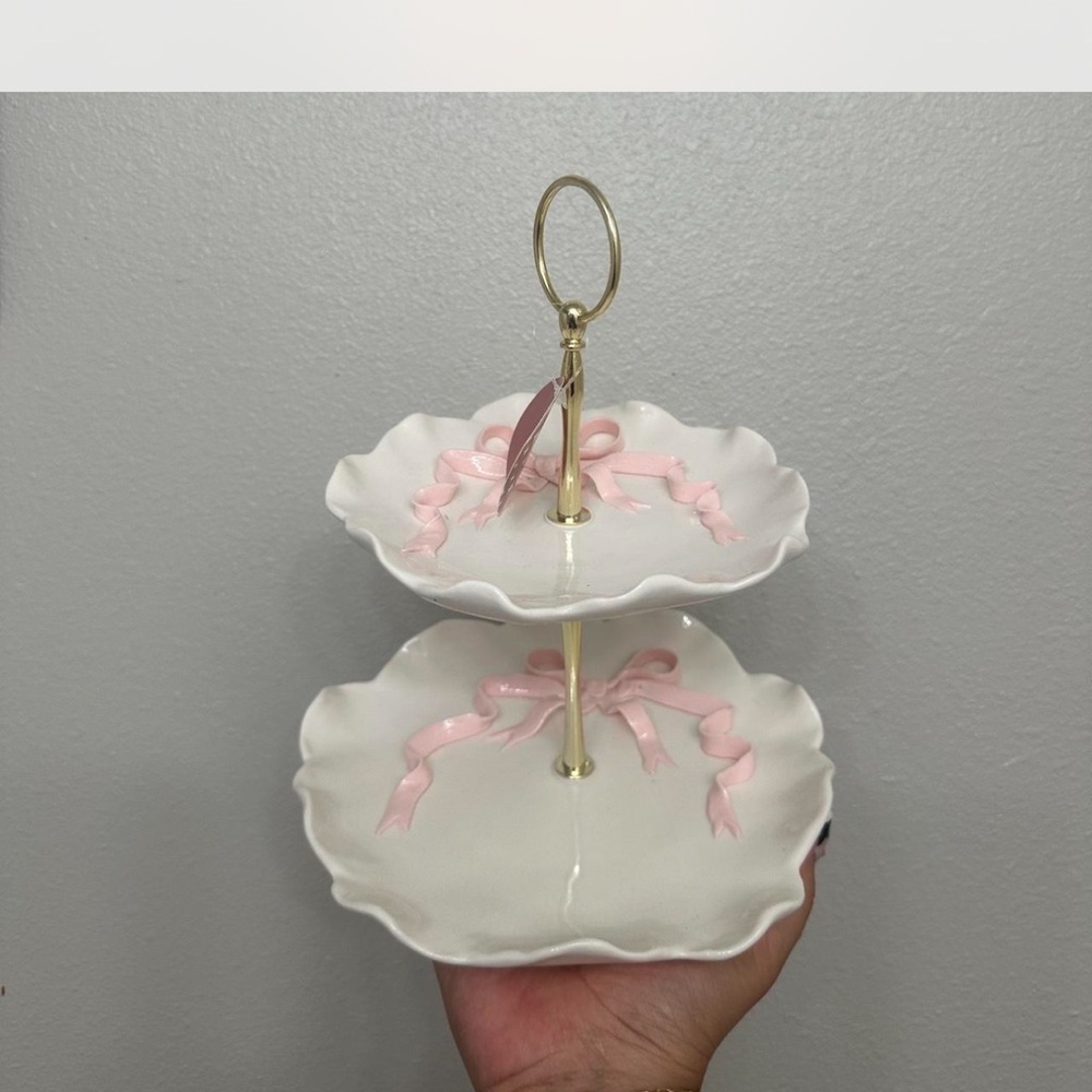 Two-Tiered Pink Ribbon Jewelry Organizer